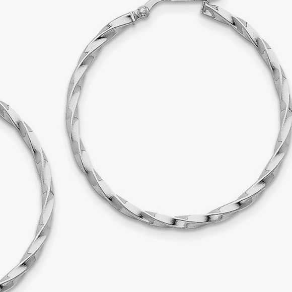 Stainless Steel Twisted Hoop Earrings NWT - Picture 3 of 5